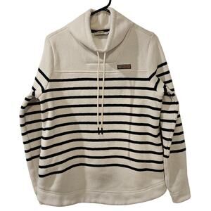 Vineyard Vines Turtleneck Sweater Medium Nautical Stripe Navy White Coastal Prep